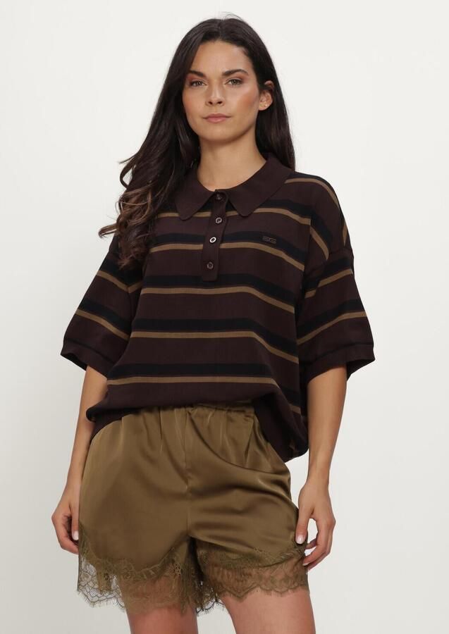 GESTUZ Dames Tops & T-shirts Gztaia Ss Polo Pullover Bruin