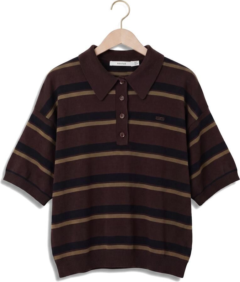 GESTUZ Dames Tops & T-shirts Gztaia Ss Polo Pullover Bruin - Foto 2