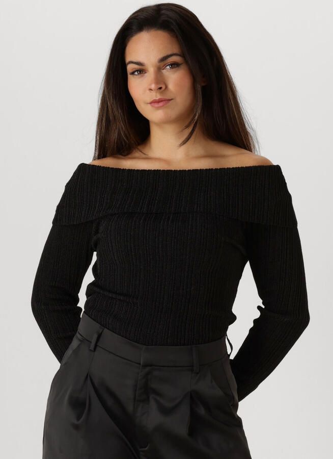 GESTUZ Dames Tops & T-shirts Silvigz Rib Ls Off Shoulder Zwart - Foto 4