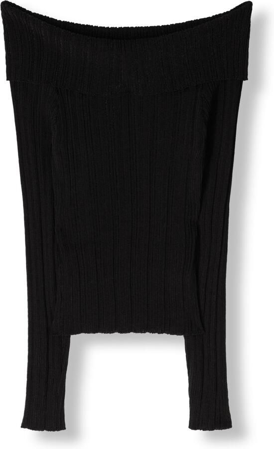 GESTUZ Dames Tops & T-shirts Silvigz Rib Ls Off Shoulder Zwart - Foto 3