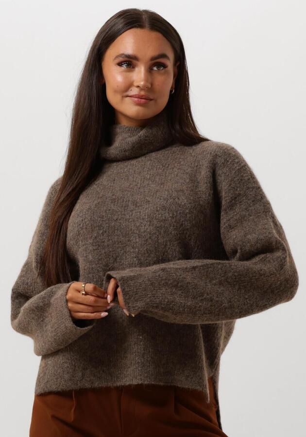 Gestuz Alphagz Rollneck Sweater Dark Sand Melange Brown Dames - Foto 4