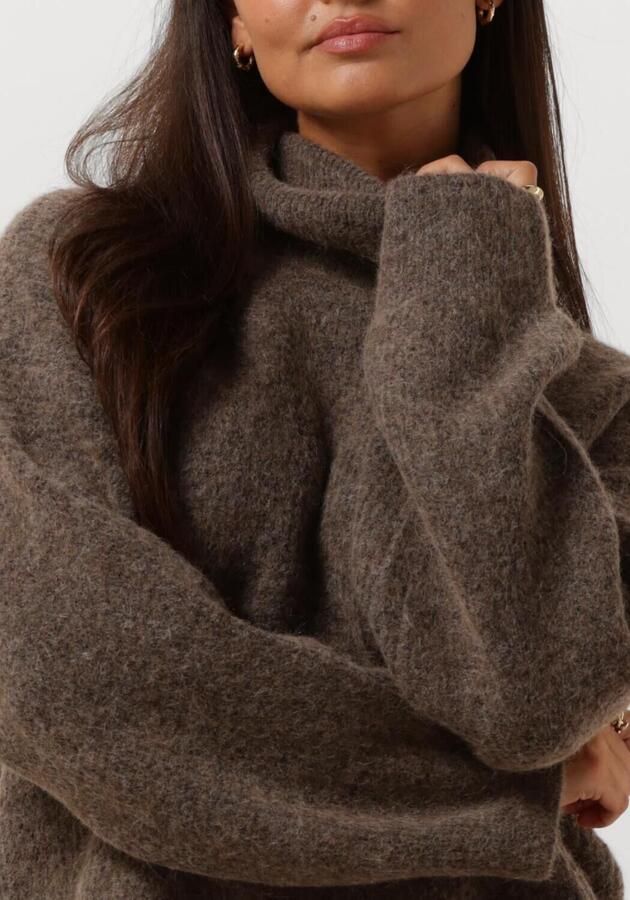 Gestuz Alphagz Rollneck Sweater Dark Sand Melange Brown Dames - Foto 3