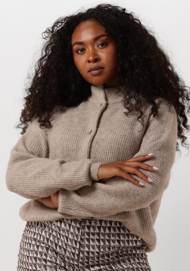 Gestuz Gebreid jack van alpacamix met opstaande kraag model 'Alpha' - Foto 4