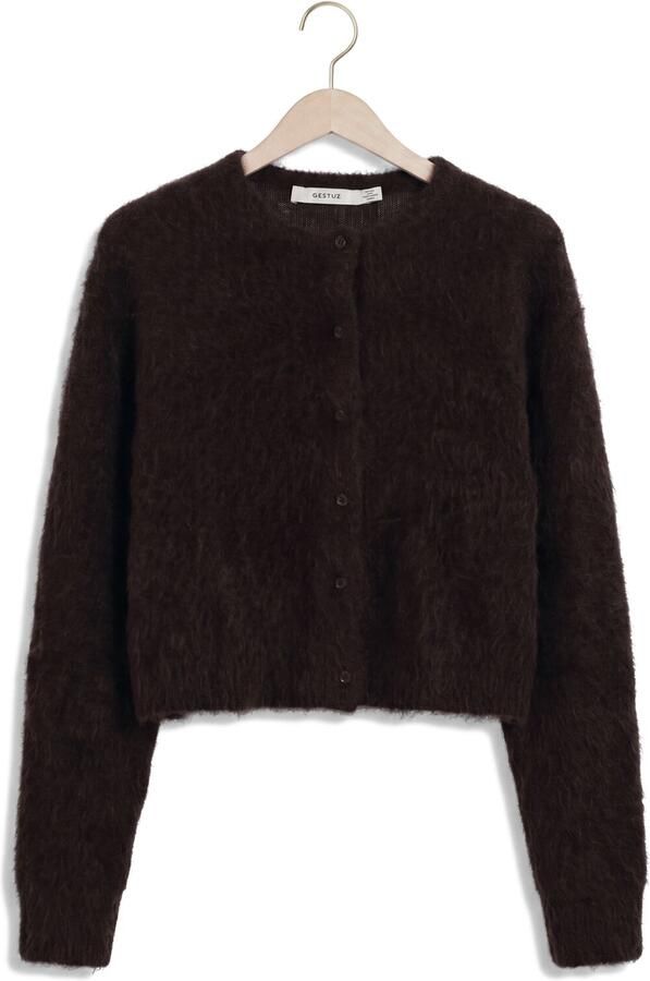 Gestuz Kort gebreid jack van mohair-mix model 'debbie' - Foto 4