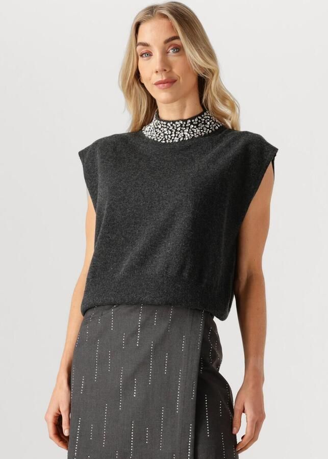 GESTUZ Dames Truien & Vesten Gzmanzi Deco Waistcoat Donkergrijs - Foto 4