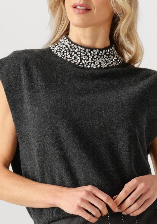 GESTUZ Dames Truien & Vesten Gzmanzi Deco Waistcoat Donkergrijs