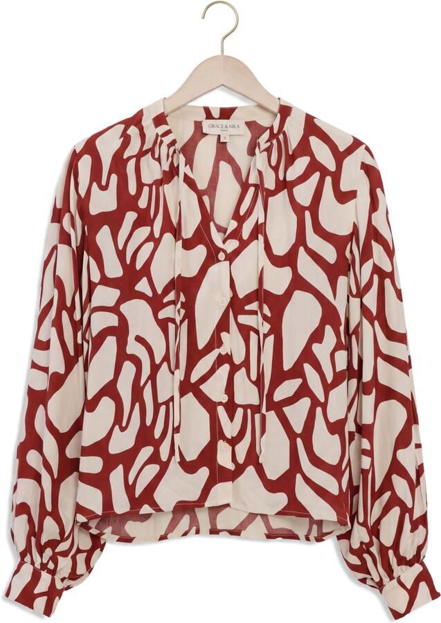 GRACE & MILA Dames Blouses Blouse Bordeaux - Foto 2