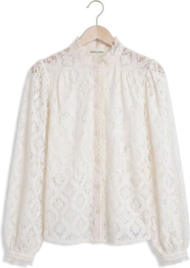 GRACE & MILA Dames Blouses Blouse Gebroken Wit - Foto 2