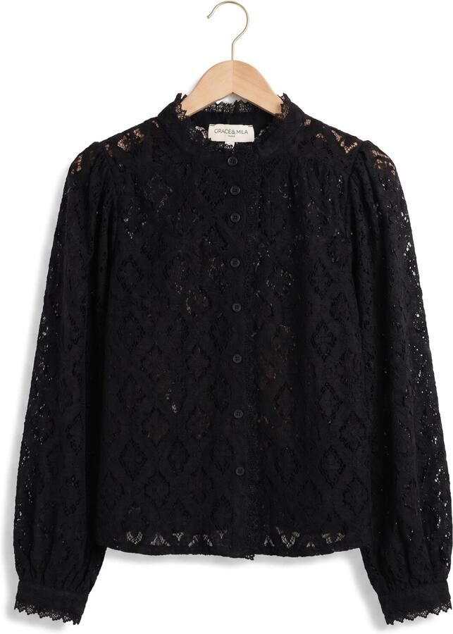 GRACE & MILA Dames Blouses Blouse Zwart - Foto 2