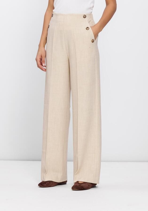 Grace & Mila wide leg high waist pantalon beige