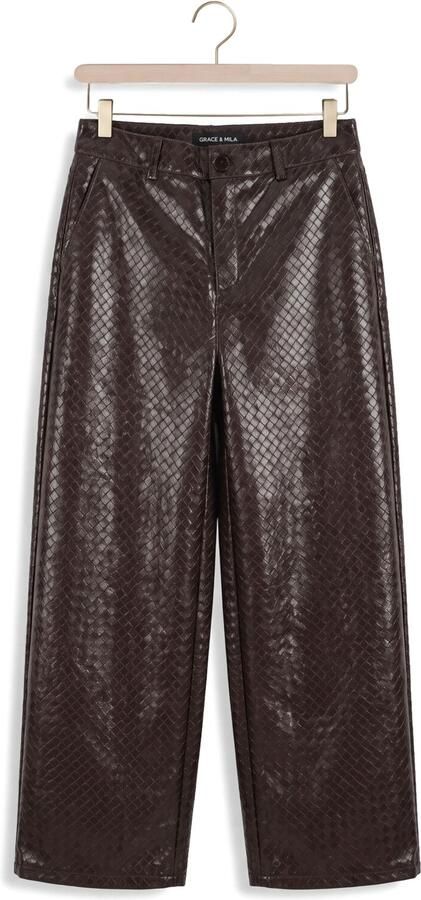 GRACE & MILA Dames Broeken Trouser Bruin - Foto 4