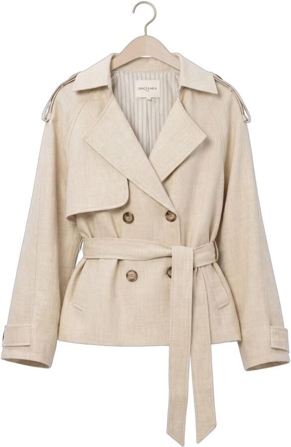 GRACE & MILA Dames Jassen Ss26111004 Beige - Foto 4
