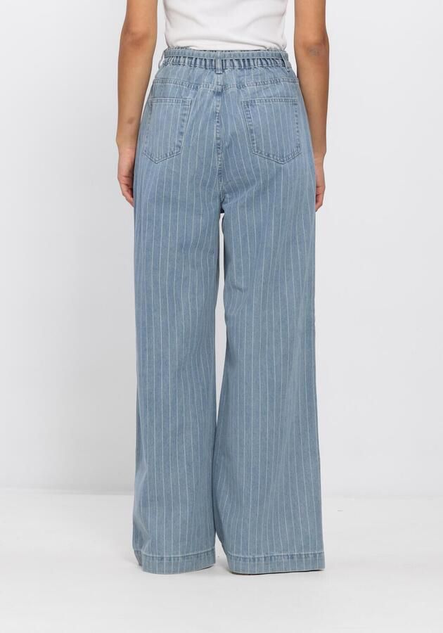 Grace & Mila high waist gestreepte wide leg jeans medium blue denim - Foto 2