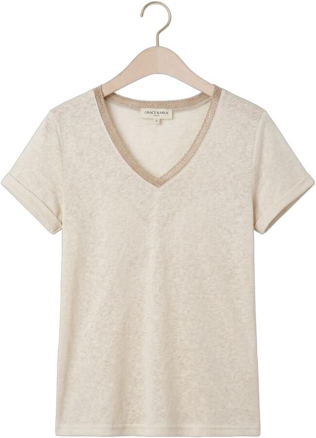 GRACE & MILA Dames Tops & T-shirts Ss2617003 Beige - Foto 2