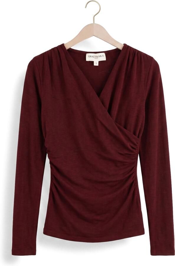 GRACE & MILA Dames Tops & T-shirts Top Bordeaux - Foto 4