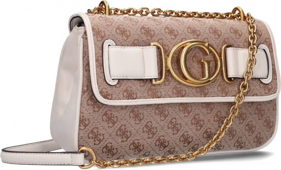 Guess Beige Aileen 4g logo Crossbody Schoudertas