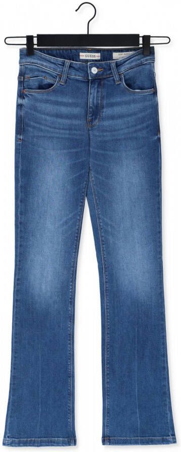 Guess Blauwe effen jeans met ritssluiting en knoopsluiting voor vrouwen Blue Dames