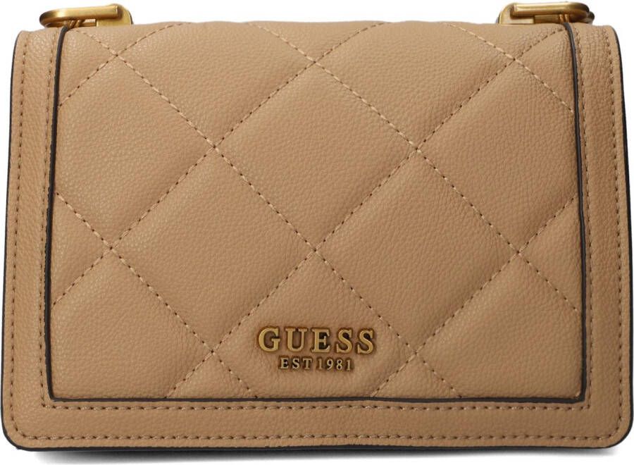Guess Abey Girlfriend Satchel Crossbody Schouder Tas Beige Dames