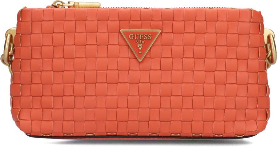 Guess Oranje Schoudertas Lisbet Mini Crossbody Top Zip