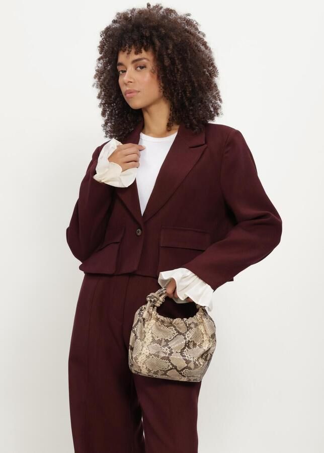 HARPER & YVE cropped blazer met ruches donkerrood