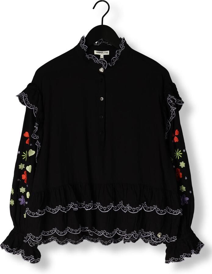 Harper & Yve Elegante Joan-Ls Zwarte Blouse Black Dames