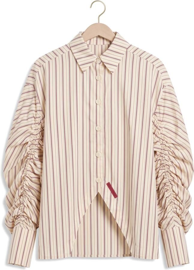 HARPER & YVE gestreepte blouse met plooien geel - Foto 2