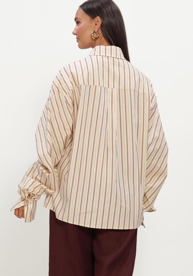 HARPER & YVE gestreepte blouse met plooien geel - Foto 3