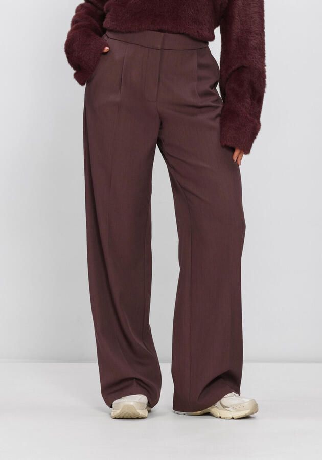 HARPER & YVE high waist wide leg broek met plooien donkerpaars
