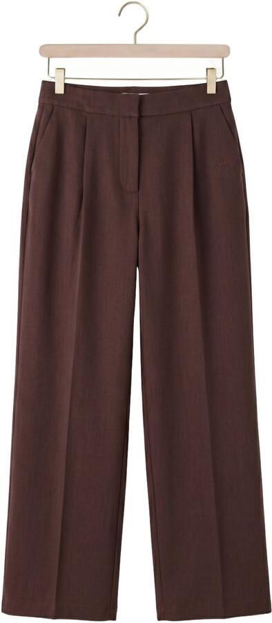HARPER & YVE high waist wide leg broek met plooien donkerpaars - Foto 4