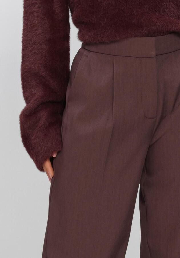 HARPER & YVE high waist wide leg broek met plooien donkerpaars - Foto 3