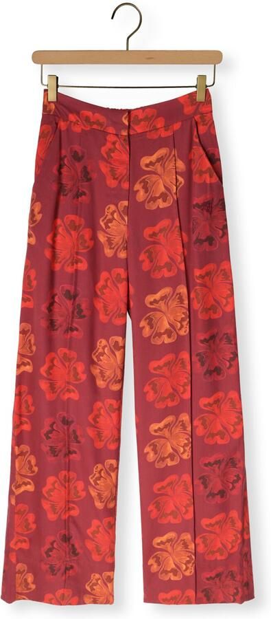 HARPER & YVE wide leg high waist gebloemde broek roodbruin - Foto 4