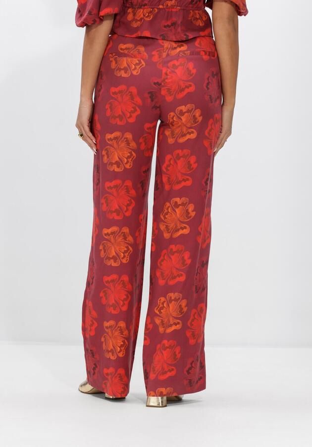 HARPER & YVE wide leg high waist gebloemde broek roodbruin - Foto 2