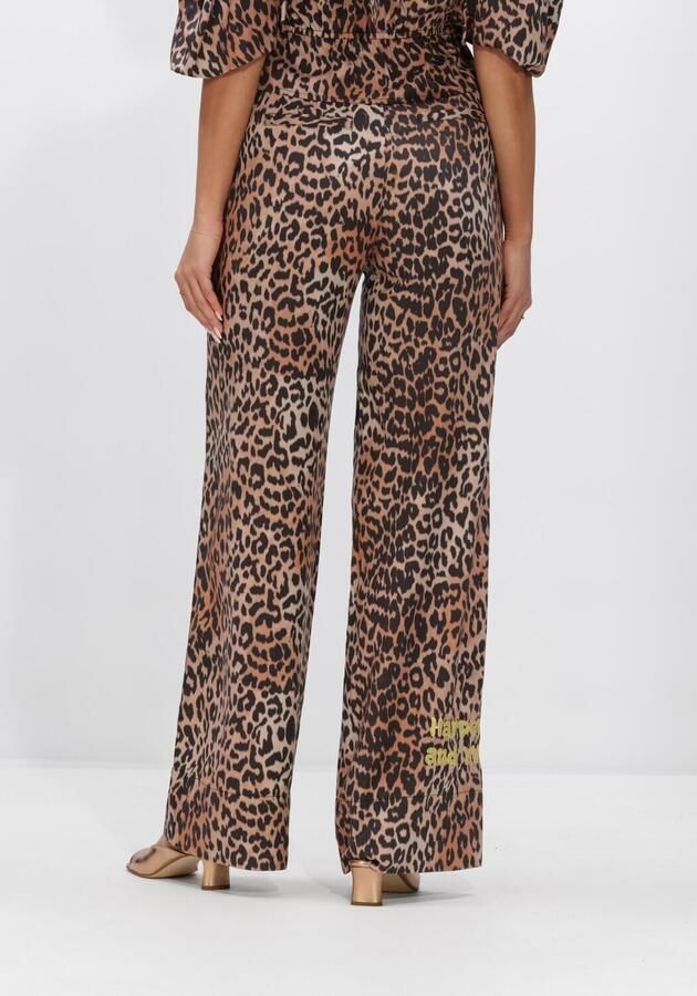 HARPER & YVE wide leg high waist broek met dierenprint bruin - Foto 2