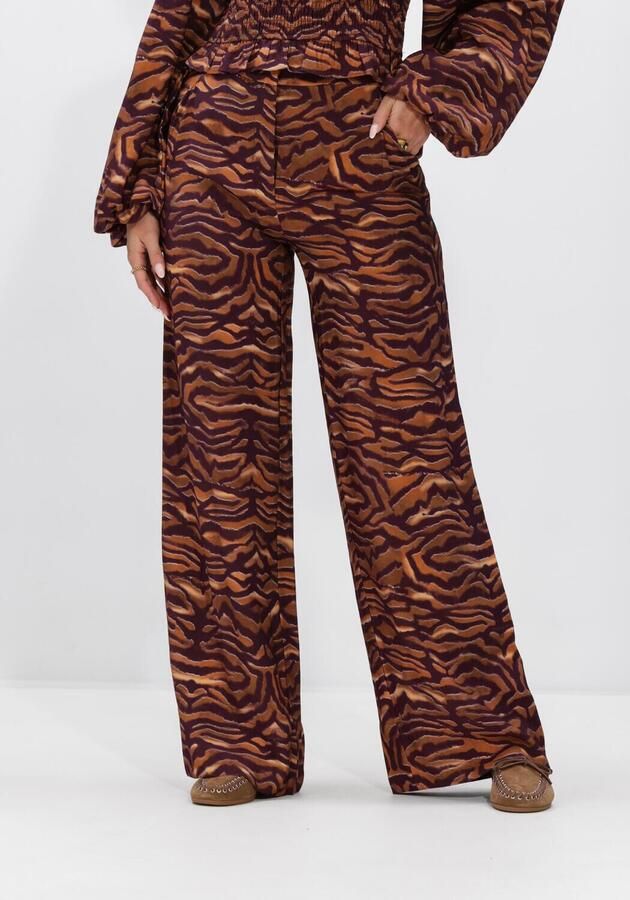 HARPER & YVE wide leg high waist broek bruin