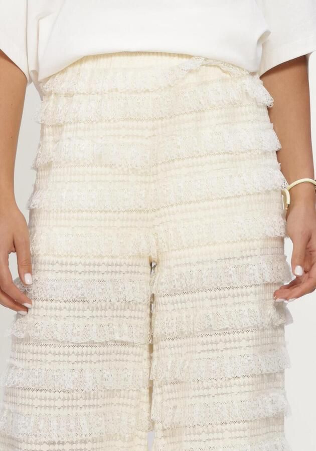 HARPER & YVE straight fit broek met ruches ecru - Foto 3