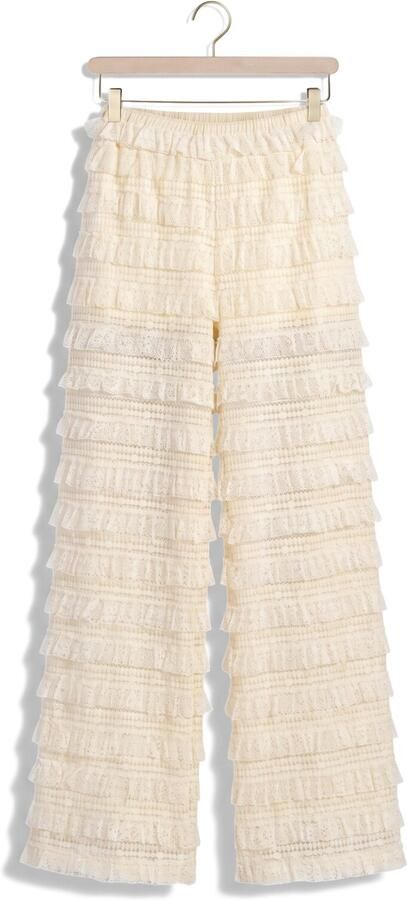 HARPER & YVE straight fit broek met ruches ecru - Foto 4