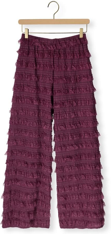 HARPER & YVE kanten wide leg high waist broek donkerpaars - Foto 4