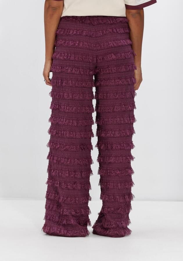 HARPER & YVE kanten wide leg high waist broek donkerpaars - Foto 2