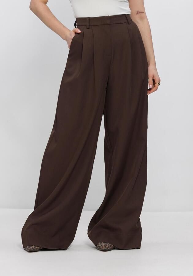 HARPER & YVE wide leg regular waist broek bruin