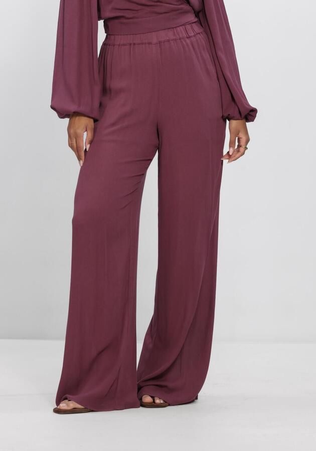 HARPER & YVE wide leg high waist broek donkerpaars
