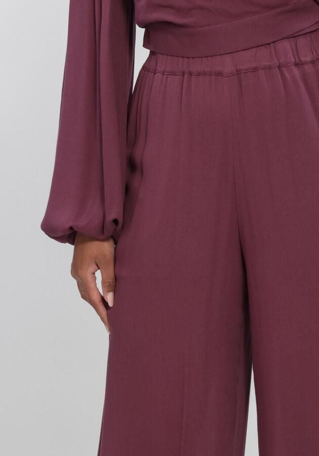 HARPER & YVE wide leg high waist broek donkerpaars - Foto 3