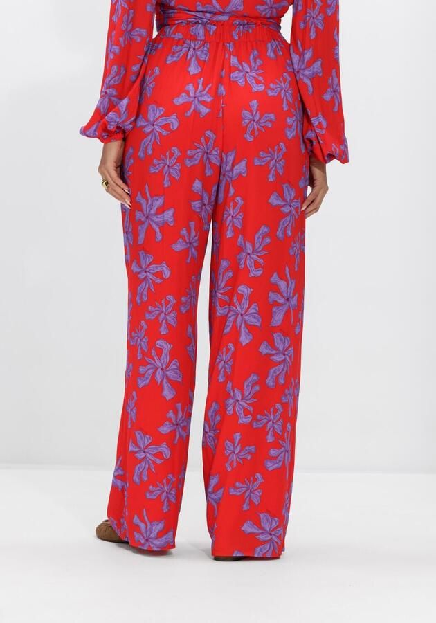 HARPER & YVE wide leg regular waist gebloemde broek rood - Foto 2