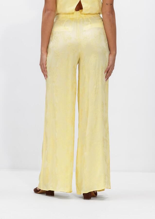 HARPER & YVE wide leg high waist gebloemde broek lichtgeel - Foto 2