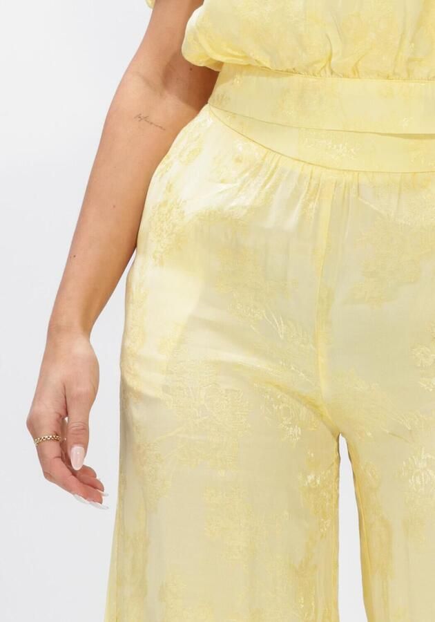 HARPER & YVE wide leg high waist gebloemde broek lichtgeel - Foto 3