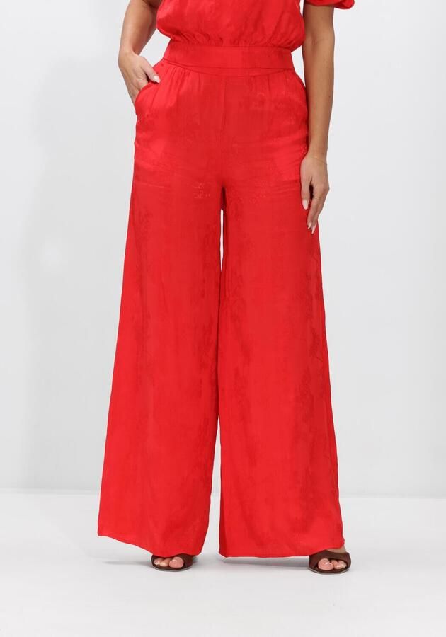 HARPER & YVE wide leg high waist gebloemde broek rood