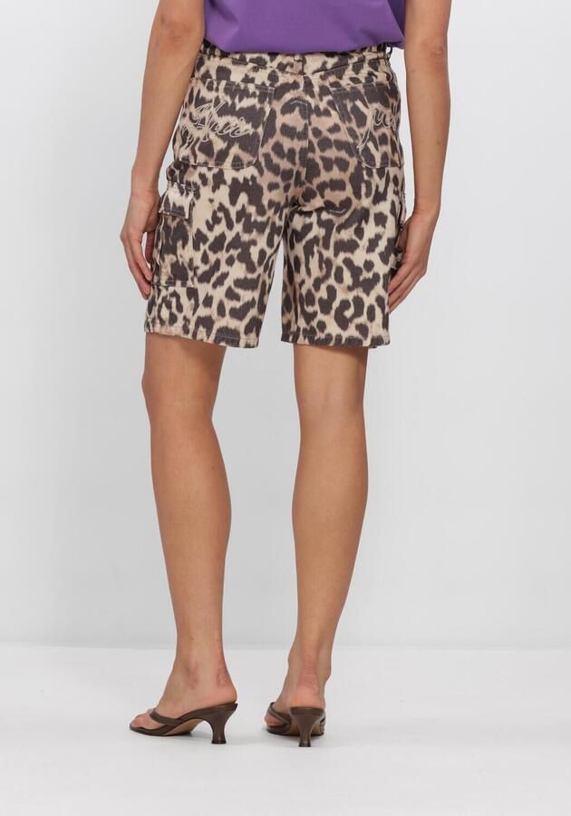 HARPER & YVE denim regular waist short met dierenprint bruin - Foto 2