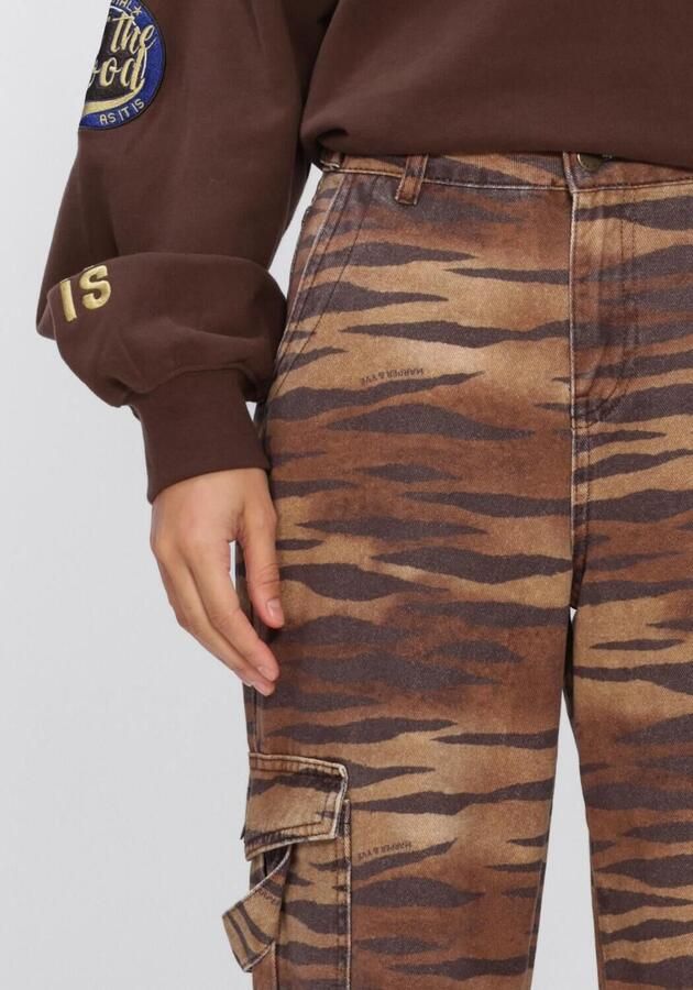 HARPER & YVE wide leg jeans met dierenprint bruin - Foto 3