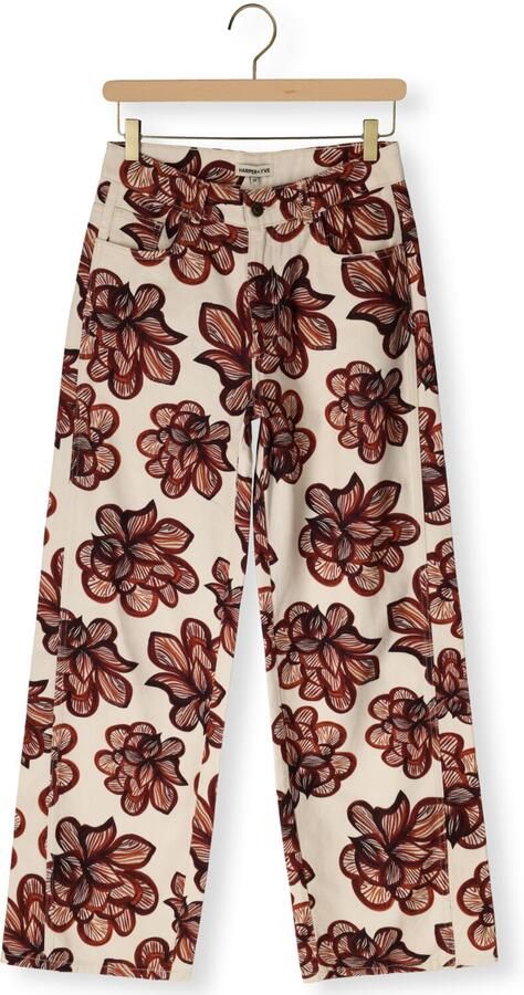 HARPER & YVE MAYRA-PA gebloemde wide leg jeans ecru - Foto 4