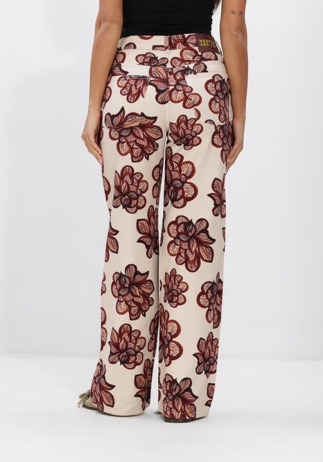 HARPER & YVE MAYRA-PA gebloemde wide leg jeans ecru - Foto 2