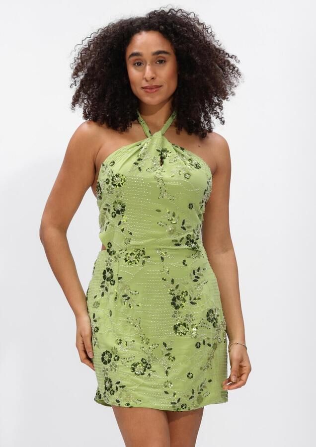 HARPER & YVE gebloemde cocktailjurk met pailletten groen